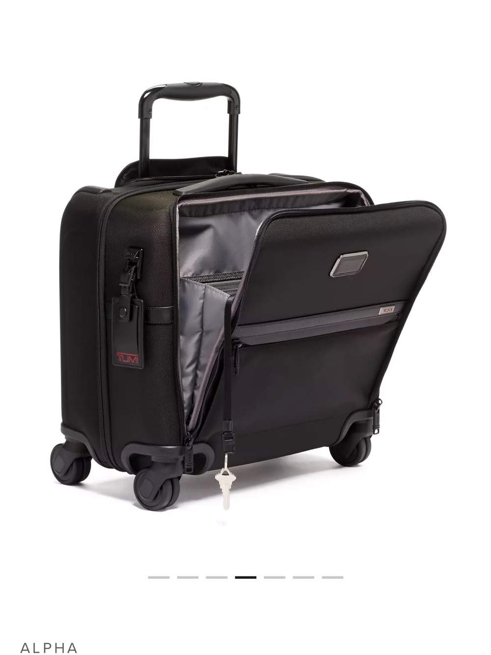 Tumi Alpha Black Rolling Cabin Brief with Front Organizer